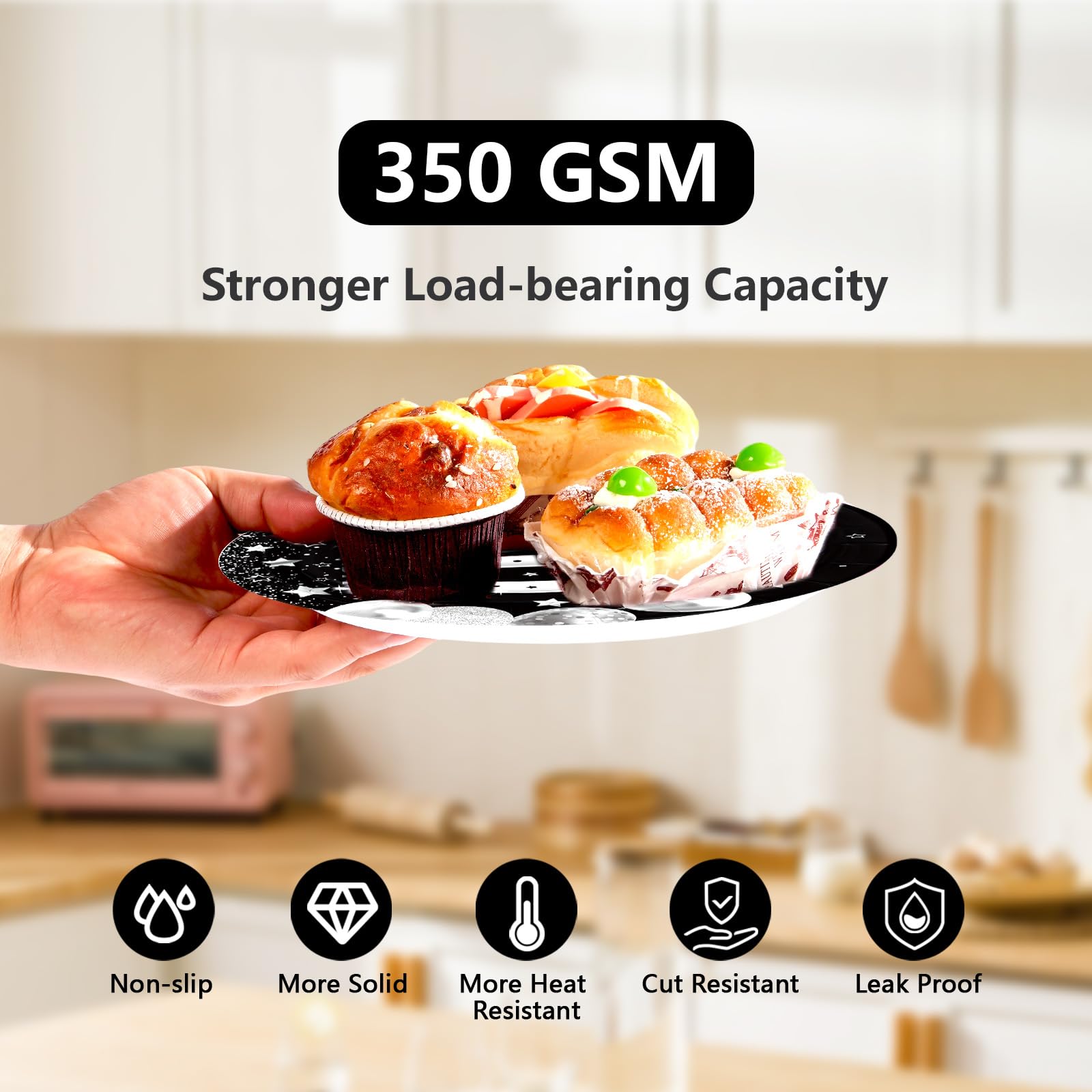 96 Pcs Black Silver 50th Birthday Party Plates and Napkins - Grencian