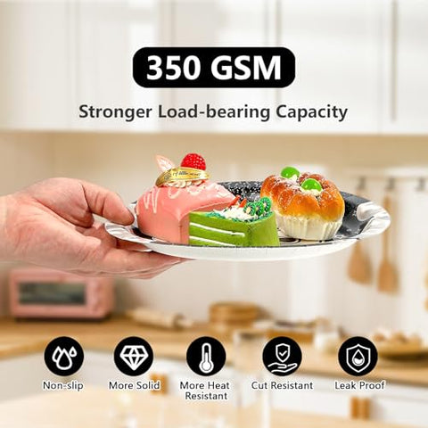 96 Pcs Black White 23rd Birthday Party Plates and Napkins - Grencian