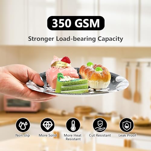 96 Pcs Black White Birthday Party Plates and Napkins - Grencian