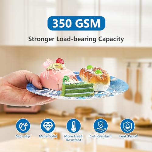 96 Pcs Blue Christmas Party Plates and Napkins - Grencian