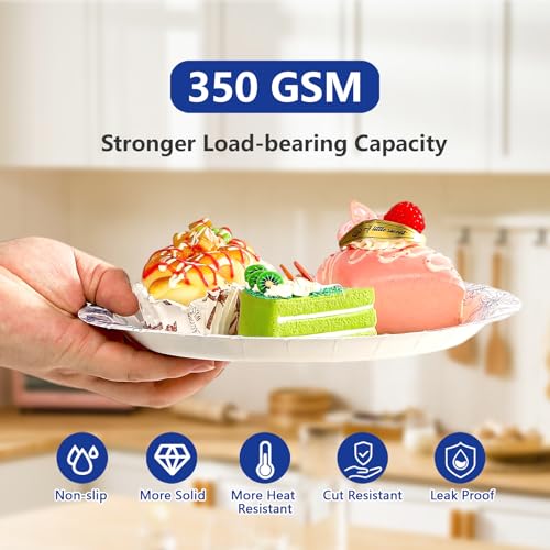 96 Pcs Blue Flower Birthday Party Plates and Napkins - Grencian