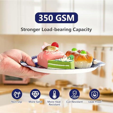 96 Pcs Blue Sliver 70th Birthday Party Plates and Napkins - Grencian