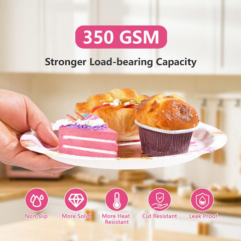 96 Pcs Bows and Brunch Party Plates and Napkins - Grencian