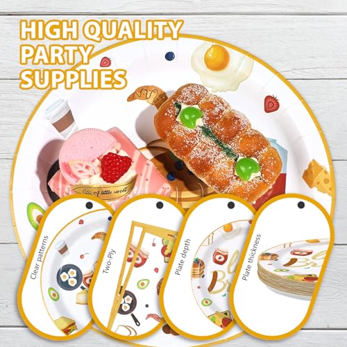 96 Pcs Brunch Party Plates and Napkins - Grencian