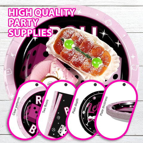 96 Pcs Bunco Party Plates and Napkins - Grencian