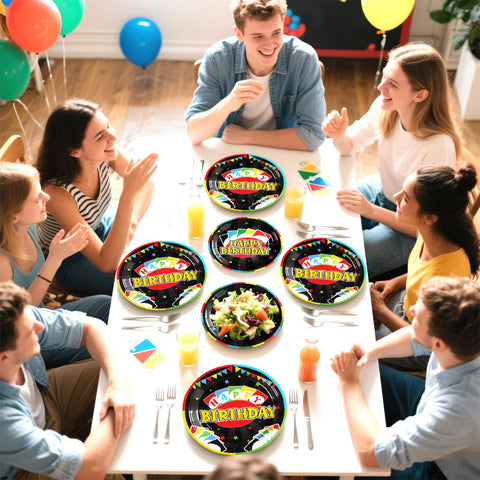 96 Pcs Card Game Birthday Party Plates and Napkins - Grencian