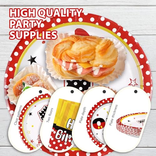 96 Pcs Cartoon Mouse 1st Birthday Party Plates and Napkins - Grencian