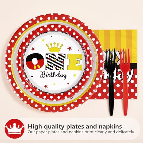 96 Pcs Cartoon Mouse 1st Birthday Party Plates and Napkins - Grencian