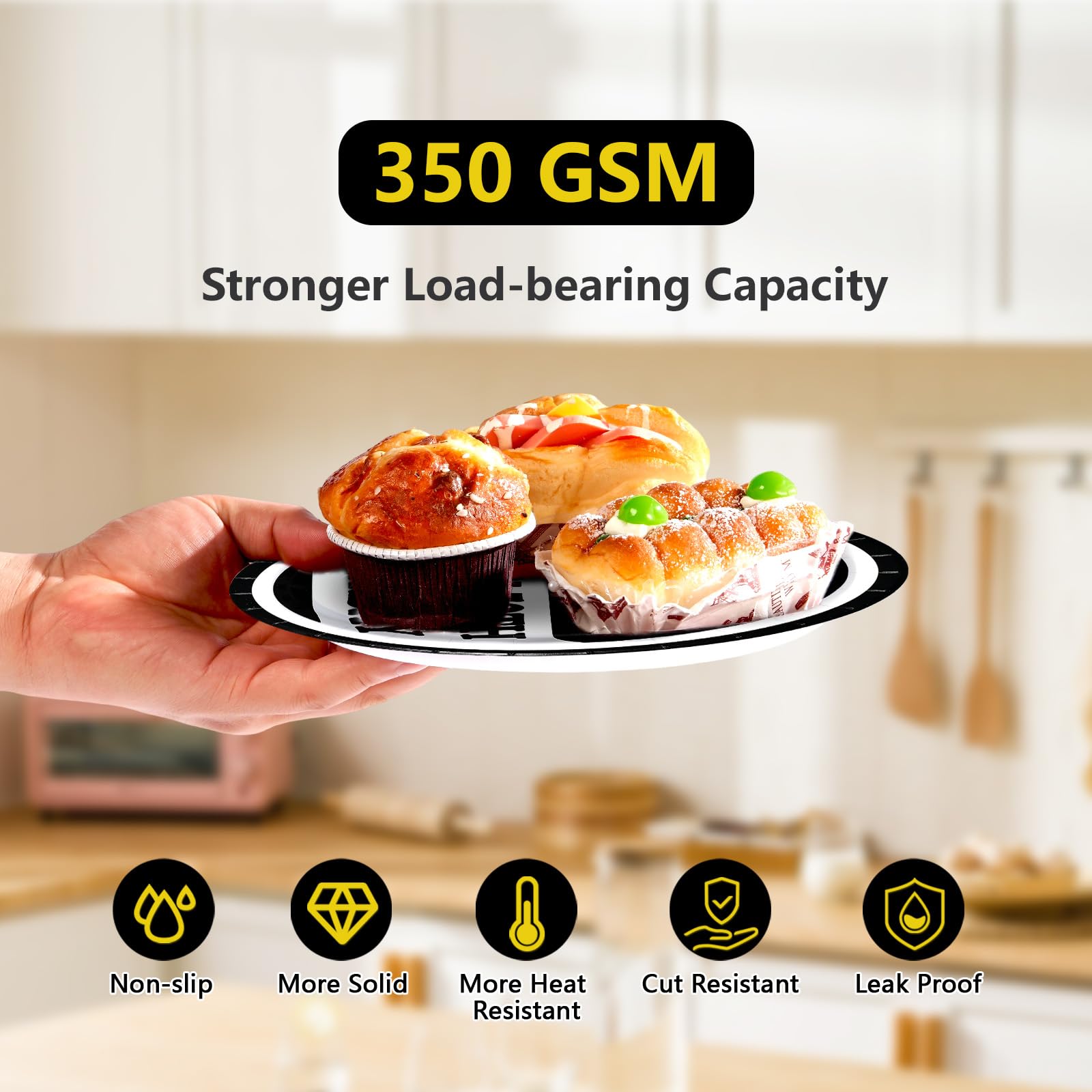 96 Pcs Caution Logos 50th Birthday Party Plates and Napkins - Grencian