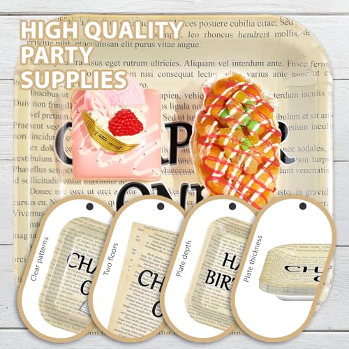 96 Pcs Chapter One Birthday Square Party Plates and Napkins - Grencian