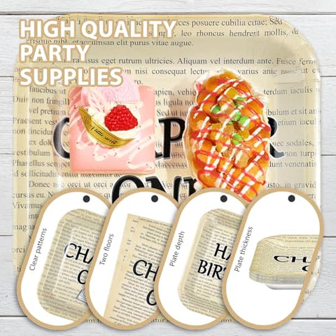 96 Pcs Chapter One Birthday Square Party Plates and Napkins - Grencian