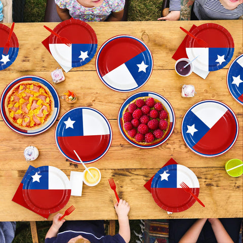 96 assiettes et serviettes de table aux couleurs du drapeau allemand