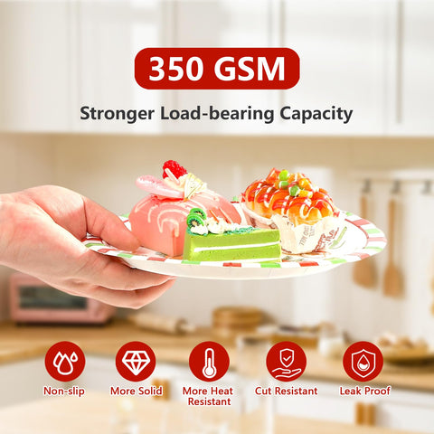 96 Pcs Christmas Cocoa Party Plates and Napkins - Grencian