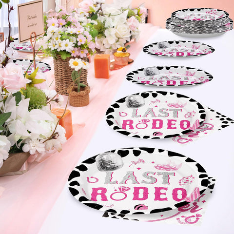 96 Pcs Cowgirl Party Plates and Napkins - Grencian