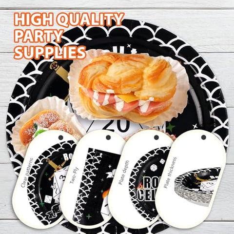 96 Pcs D20 Dice Party Plates and Napkins - Grencian