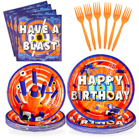 96 Pcs Dart War Party Plates and Napkins - Grencian