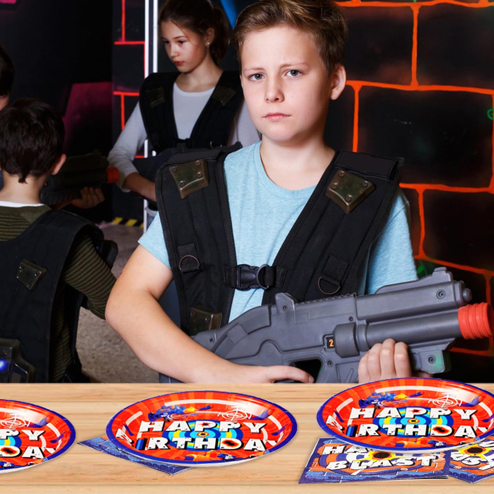 96 Pcs Dart War Party Plates and Napkins - Grencian