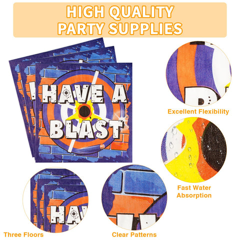 96 Pcs Dart War Party Plates and Napkins - Grencian