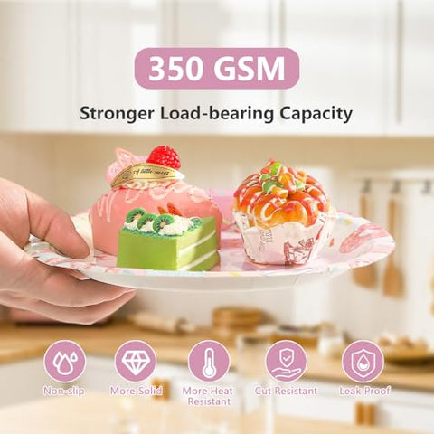 96 Pcs Donut 6th Birthday Party Plates and Napkins - Grencian