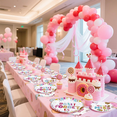 96 Pcs Donut Retirement Party Plates and Napkins - Grencian