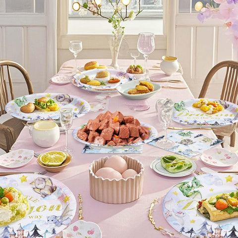 96 Pcs Dragon Baby Shower Party Plates and Napkins - Grencian