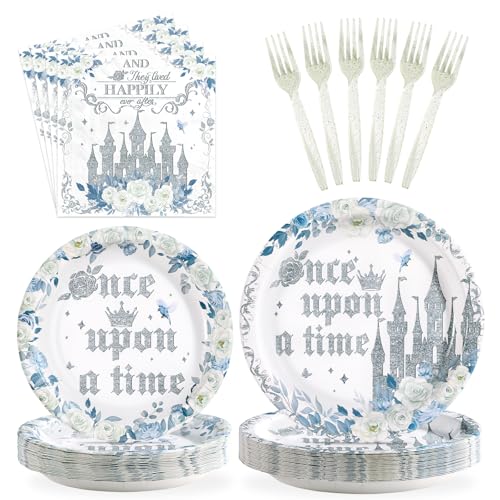 96 Pcs Fairytale Princess Party Plates and Napkins