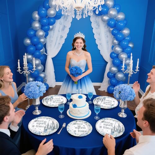 96 Pcs Fairytale Princess Party Plates and Napkins