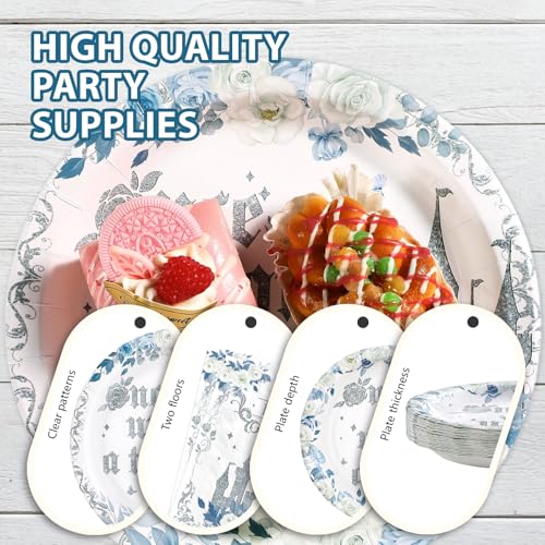 96 Pcs Fairytale Princess Party Plates and Napkins