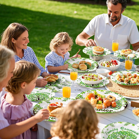 96 Pcs Family Reunion Party Plates and Napkins - Grencian