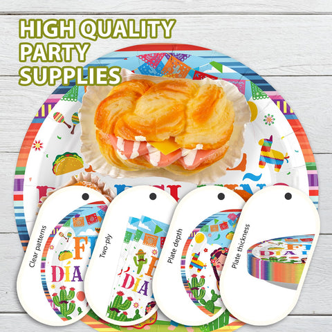 96 Pcs Feliz Dia Del Niño Party Plates and Napkins - Grencian