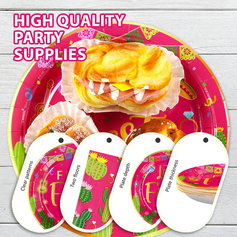 96 Pcs Final Fiesta Bachelorette Party Plates and Napkins - Grencian