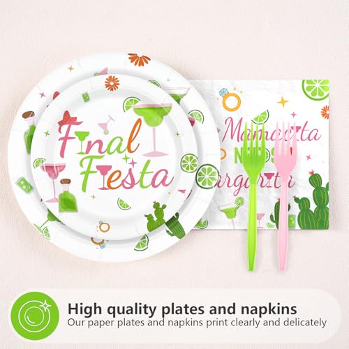 96 Pcs Final Fiesta Margarita Party Plates and Napkins - Grencian