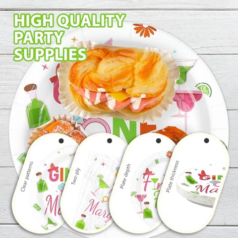 96 Pcs Final Fiesta Margarita Party Plates and Napkins - Grencian