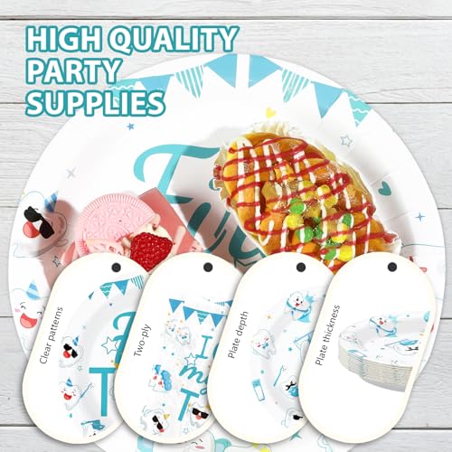 96 Pcs First Tooth Party Plates and Napkins - Grencian