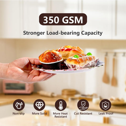 96 Pcs Floral House Warming Party Plates and Napkins - Grencian