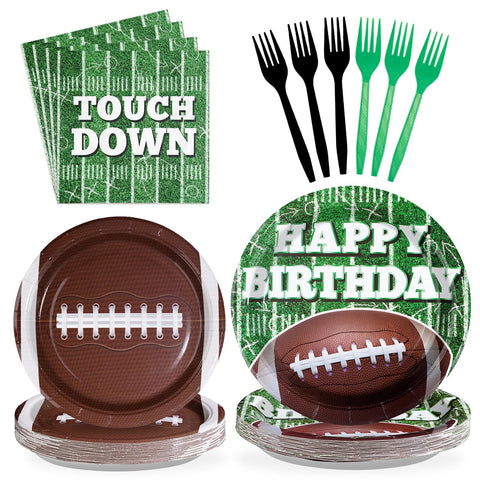 96 Pcs Football Birthday Party Supplies Tableware Set