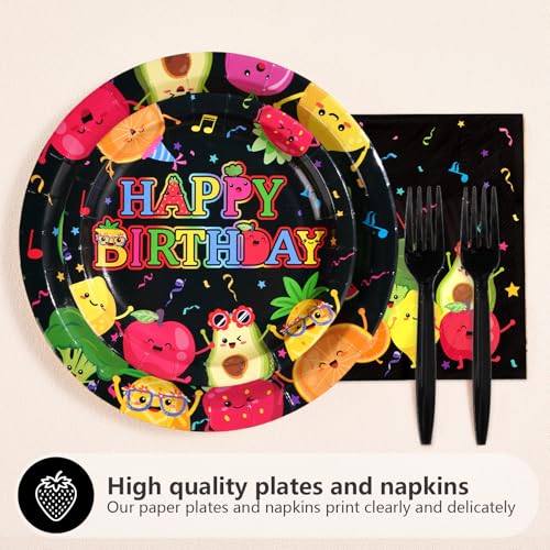 96 Pcs Fruit 1st Birthday Party Plates and Napkins - Grencian