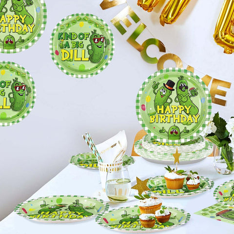 96 Pcs Funny Pickle Party Plates and Napkins - Grencian