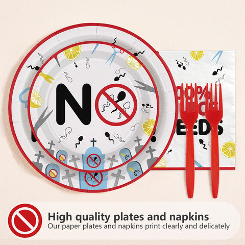 96 Pcs Funny Vasectomy Party Plates and Napkins - Grencian