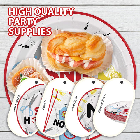 96 Pcs Funny Vasectomy Party Plates and Napkins - Grencian