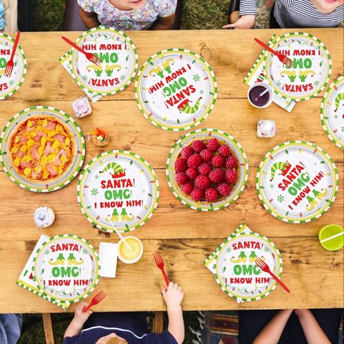 96 Pcs Funny Xmas Movie Party Plates and Napkins - Grencian