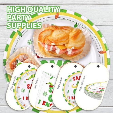 96 Pcs Funny Xmas Movie Party Plates and Napkins - Grencian