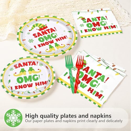 96 Pcs Funny Xmas Movie Party Plates and Napkins - Grencian