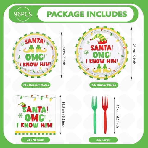 96 Pcs Funny Xmas Movie Party Plates and Napkins - Grencian