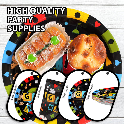 96 Pcs Game Night Video Party Plates and Napkins - Grencian
