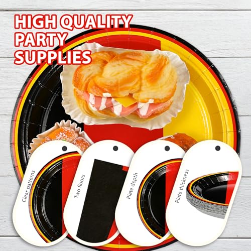 96 Pcs German Flag Party Plates and Napkins - Grencian