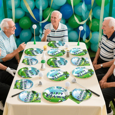 96 Pcs Golf Retirement Party Plates and Napkins - Grencian