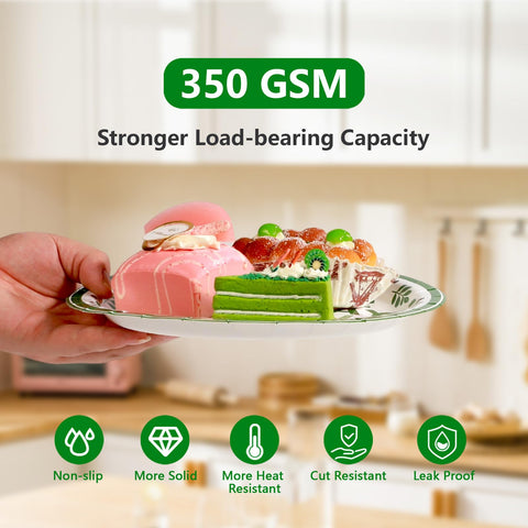 96 Pcs Green Coffee Birthday Party Plates and Napkins - Grencian
