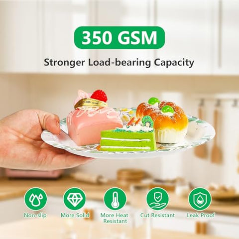 96 Pcs Green Deer Baby Shower Party Plates and Napkins - Grencian