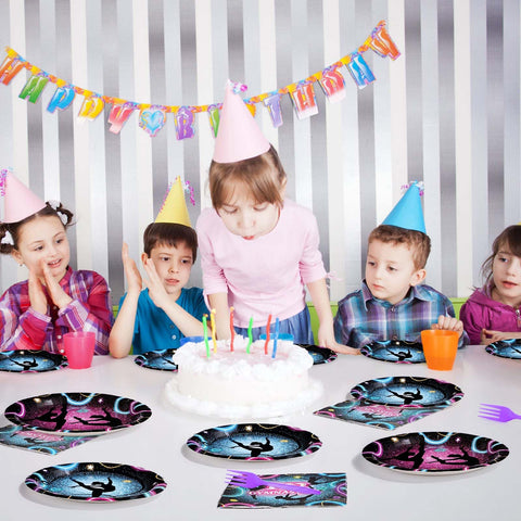 96 Pcs Gymnastics Party Plates and Napkins - Grencian